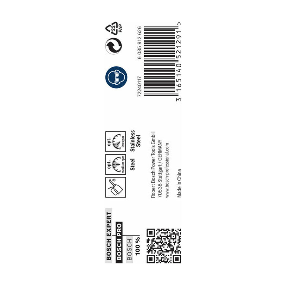 Perceuse à métaux Bosch HSS-Co, DIN 338, 8 x 75 x 117 mm