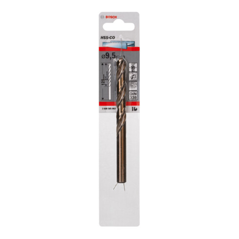 Perceuse à métaux Bosch HSS-Co, DIN 338, 9,5 x 81 x 125 mm