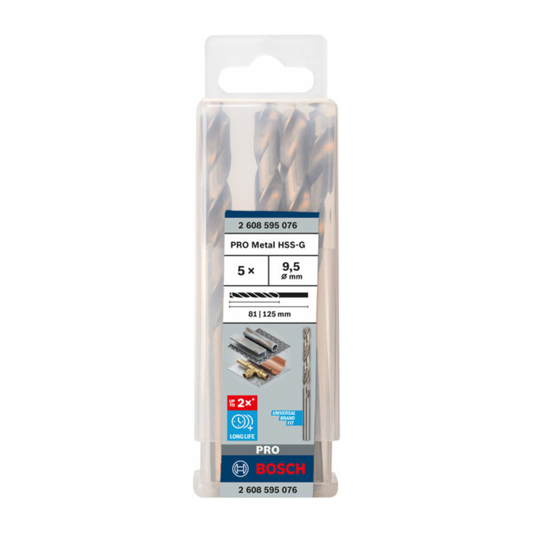 Perceuse à métaux Bosch HSS-G, DIN 338, 9,5 x 81 x 125 mm
