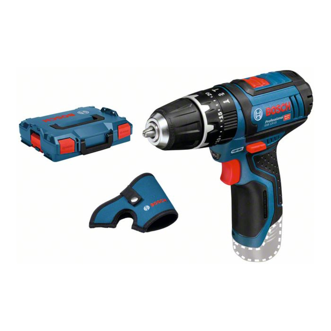 Perceuse à percussion Bosch alimentée par batterie GSB 12V-15 Solo Version L-BOXX