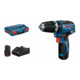 Perceuse à percussion Bosch GSB 12V-35 : 2 x batterie GBA 12V 3.0Ah, chargeur rapide, L-BOXX-1