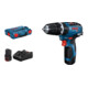 Perceuse à percussion Bosch GSB 12V-35 : 2 x batterie GBA 12V 3.0Ah, chargeur rapide, L-BOXX-1
