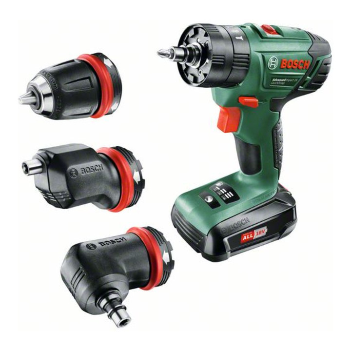 Perceuse à percussion Bosch sans fil à deux vitesses AdvancedImpact 18 QuickSnap, 1x PBA 18V 1,5 Ah