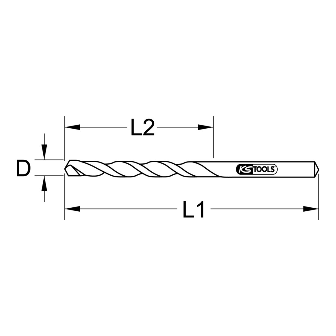 Perceuse à percussion KS Tools avec pointe en carbure, 12 mm, paquet de 10