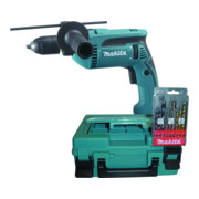 Perceuse à percussion Makita dans sa valise avec cassette de perçage HP1641K1X-1