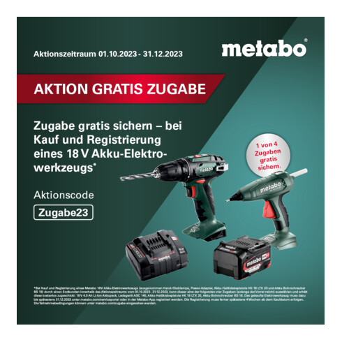 Perceuse à percussion Metabo sans fil SB 18 L Set (602317540) 18V, 2Ah, chargeur SC 30