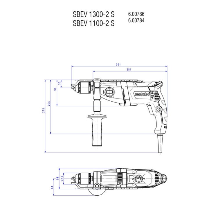 Perceuse à percussion Metabo SBEV 1300-2 S metaBOX 145 L