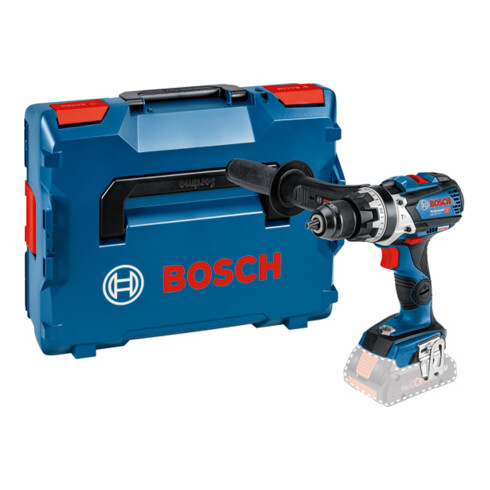 Perceuse à percussion sans fil Bosch GSB 18V-110 C, version solo avec poignée supplémentaire, L-BOXX