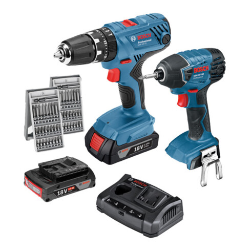 Perceuse à percussion sans fil Bosch GSB 18V-21 avec 2 batteries Li-Ion 2,0 Ah  L-BOXX
