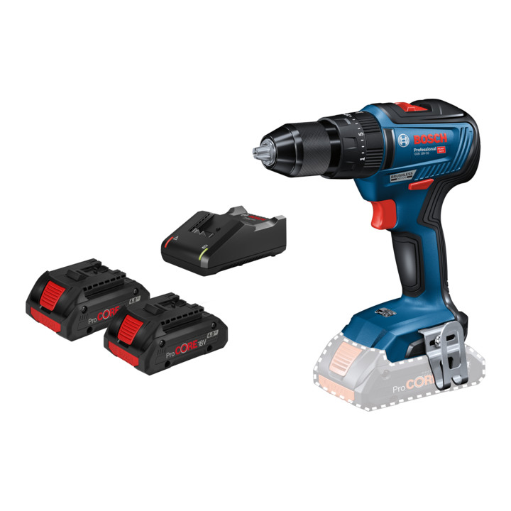 Perceuse à percussion sans fil Bosch GSB 18V-55, 2 ProCORE18V sans fil, chargeur rapide GAL 18V-40