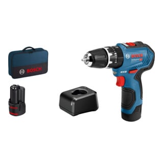 Perceuse à percussion sans fil GSB 12V-30 Bosch avec 2x2.0 ; appareil de positionnement GAL12V-20 et étui