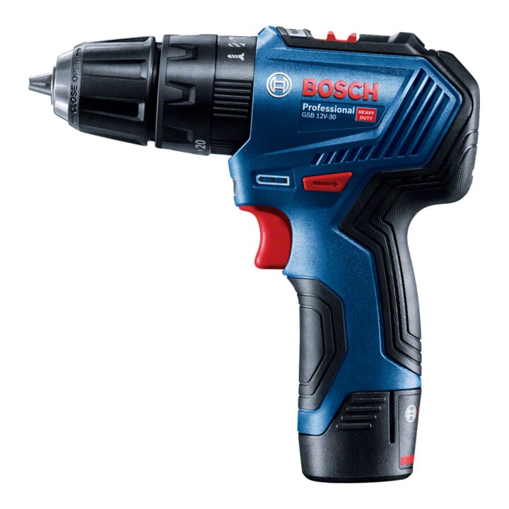 Perceuse à percussion sans fil GSB 12V-30 Bosch avec 2x2.0 ; appareil de positionnement GAL12V-20 et étui