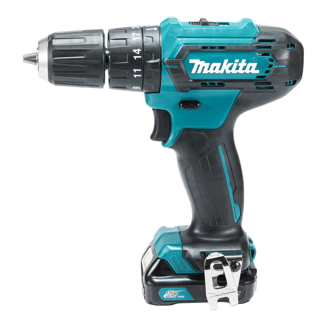 Perceuse à percussion sans fil Makita 12 V max / 2.0 Ah, 2 batteries + chargeur dans une valise de transport HP333DSAX1