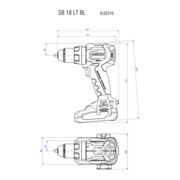 Perceuse à percussion sur batterie Metabo SB 18 LT BL metaBOX 145-4