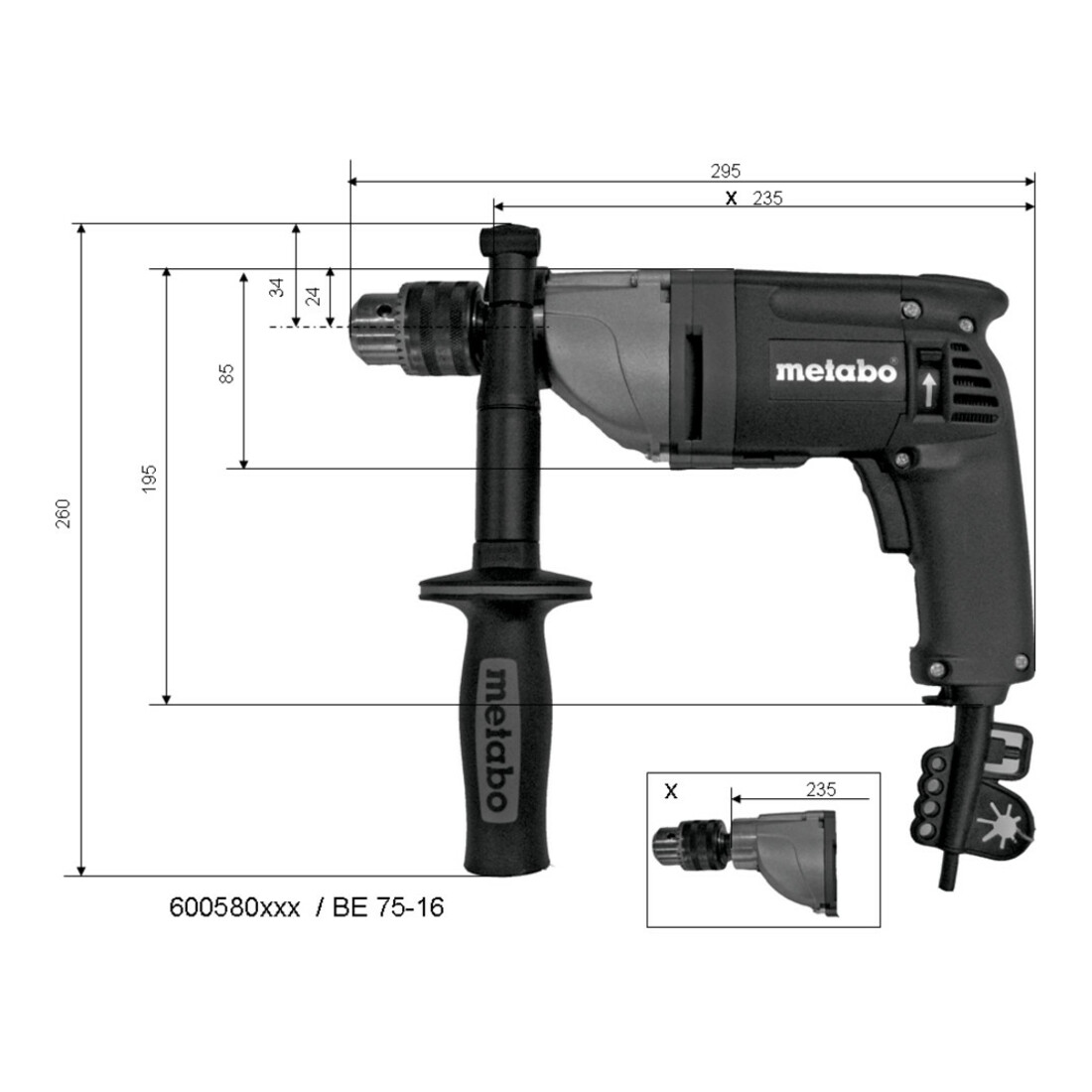Perceuse BE 75-16 metabo, carton
