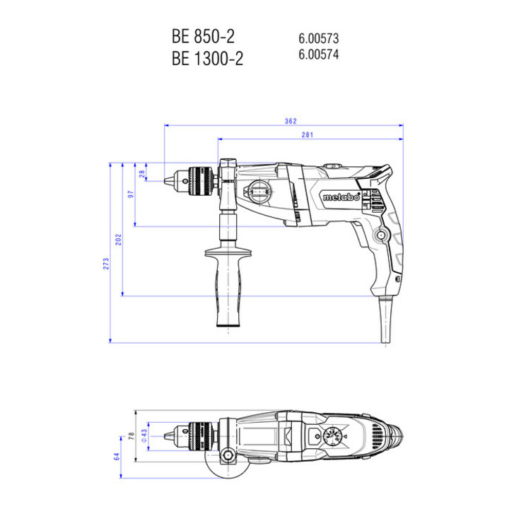Perceuse BEV 1300-2 metabo, carton