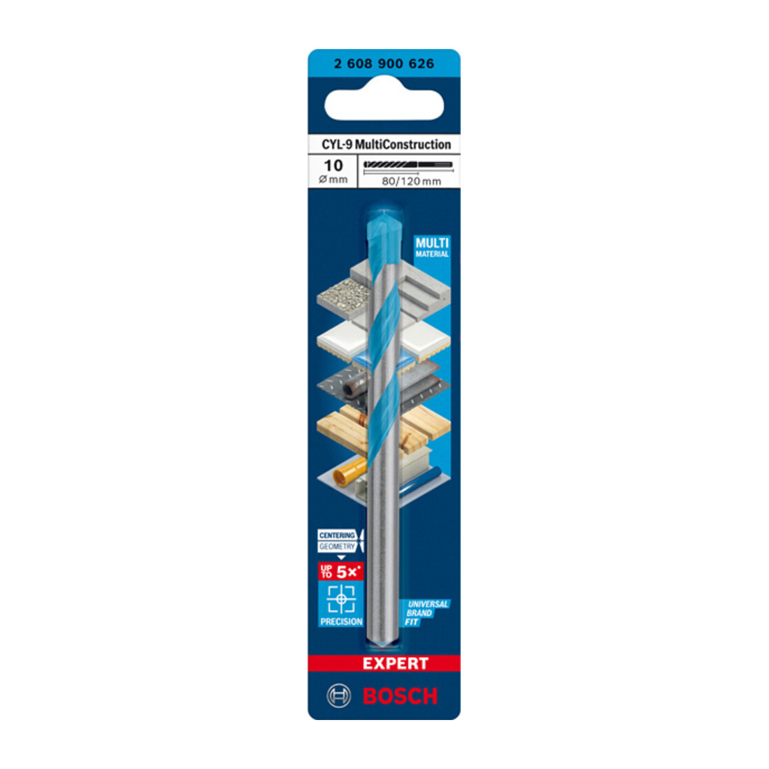 Perceuse Bosch Expert MultiConstruction CYL-9, 10 x 80 x 120 mm