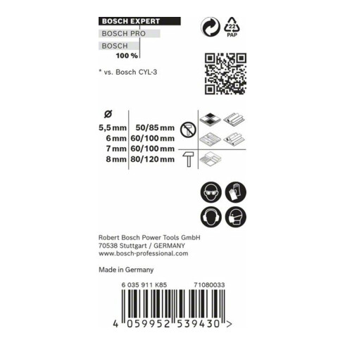 Perceuse Bosch Expert MultiConstruction CYL-9, 5,5/6/7/8 mm