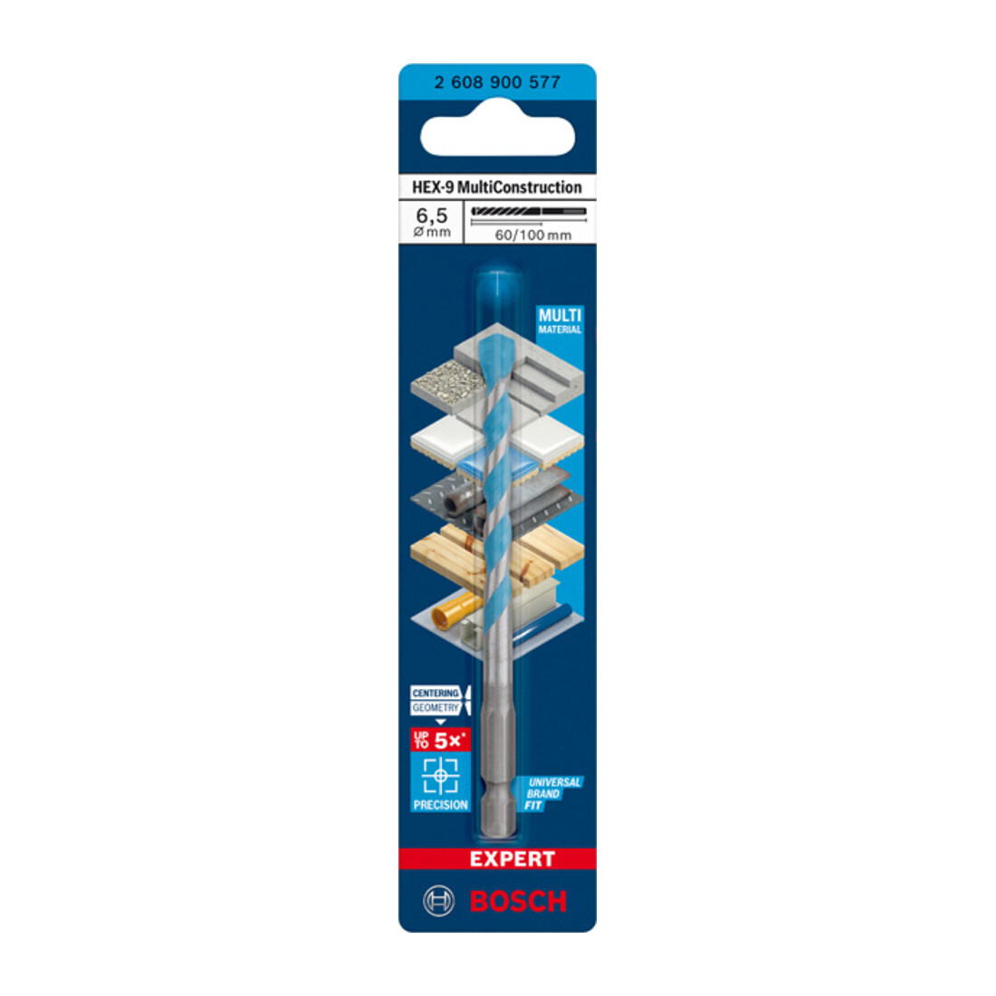 Perceuse Bosch Expert MultiConstruction HEX-9, 6,5 x 60 x 100 mm