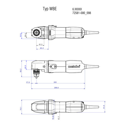 Perceuse d'angle WBE 700 metabo, carton