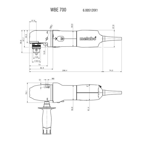 Perceuse d'angle WBE 700 metabo, carton