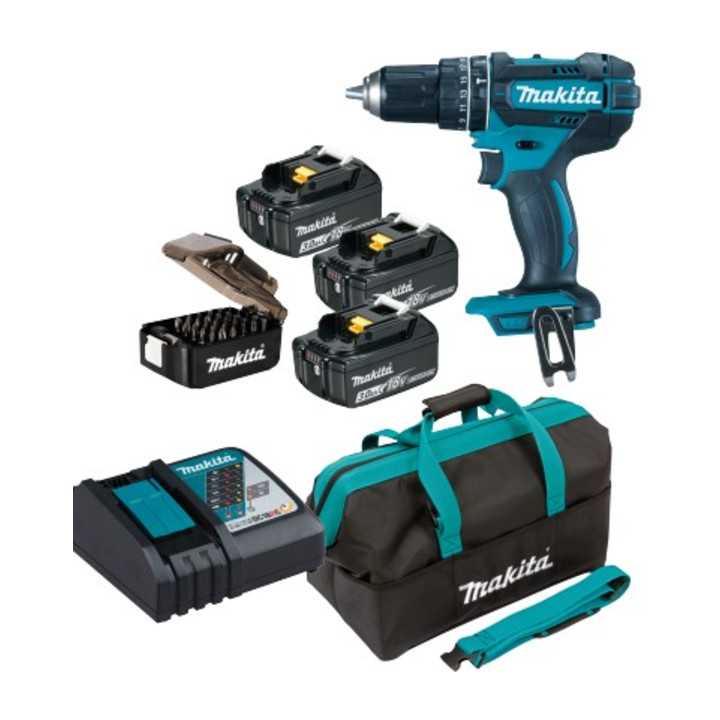 Perceuse Makita à percussion sans fil 18V set DHP482RFX3