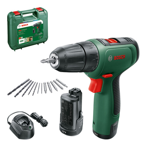 Perceuse-visseuse 2 vitesses sans-fil EasyDrill 1200 Bosch avec 2x batteries PBA 12V 1.5Ah O-A