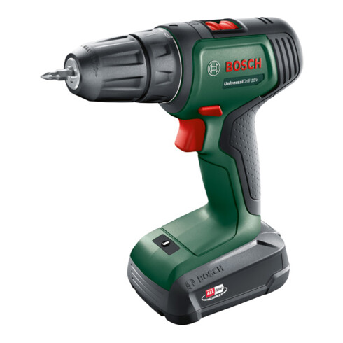 Perceuse-visseuse 2 vitesses sans-fil UniversalDrill 18V Bosch, 1x batterie et chargeur inclus