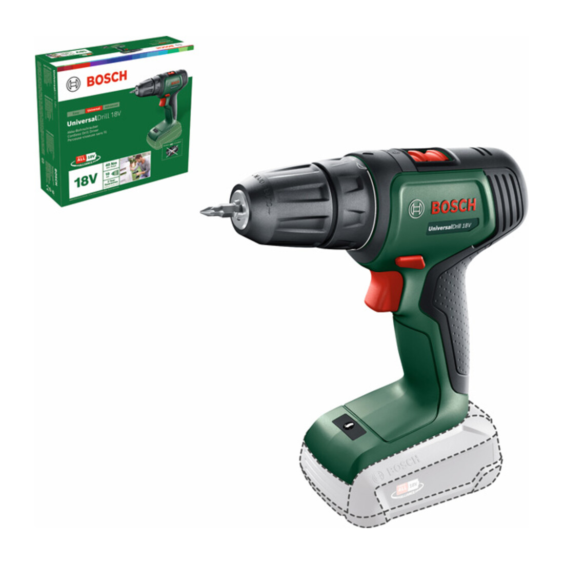 Perceuse-visseuse 2 vitesses sans-fil UniversalDrill 18V Bosch