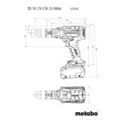 Perceuse-visseuse à percussion sans fil à 3 vitesses Metabo SB 18 LTX-3 BL Q I métal, carton-5