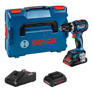Perceuse-visseuse à percussion sans fil Bosch GSB 18V-90 C avec 2x batterie ProCore 4,0Ah et chargeur dans L-BOXX