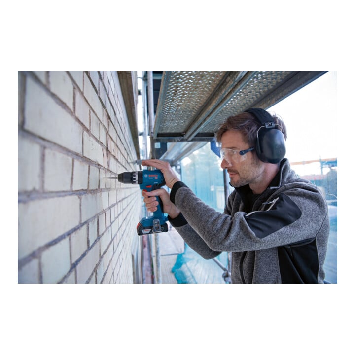 Perceuse-visseuse à percussion sans fil GSB 18V-45 Bosch, 2 batteries 2,0Ah, GAL 18V-20 dans L-Boxx