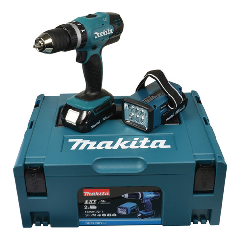 Perceuse-visseuse à percussion sans fil Makita 18 V avec lampe sans fil DHP453RYLJ