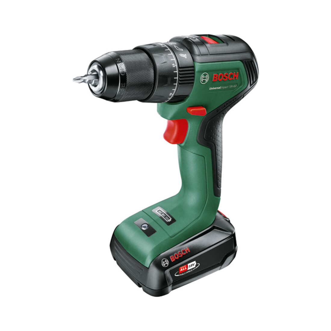 Perceuse-visseuse à percussion sans fil UniversalImpact 18V-60 Bosch : 1x PBA 18V 2.0Ah W-B