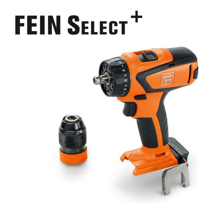 Perceuse-visseuse sans fil à 4 vitesses ASCM 18 QSW Select + batterie de démarrage Fein, tension 18 V, capacité 3 Ah