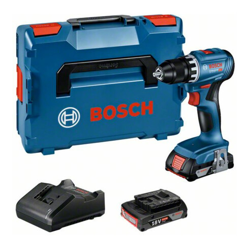 Perceuse-visseuse sans fil Bosch GSR 18V-45 avec 2x batterie 2,0Ah et chargeur dans L-BOXX
