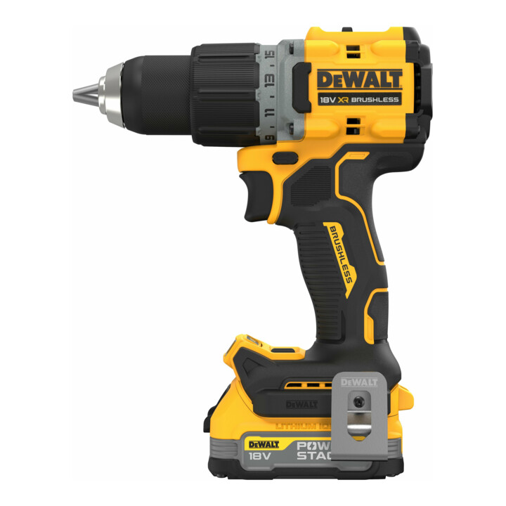 Perceuse-visseuse sans fil DEWALT 18V XR (sans balais) incl. 2x batterie Powerstack (18 Volt / 1,7 Ah) avec technologie de batterie Pouch DCD800E2T-QW