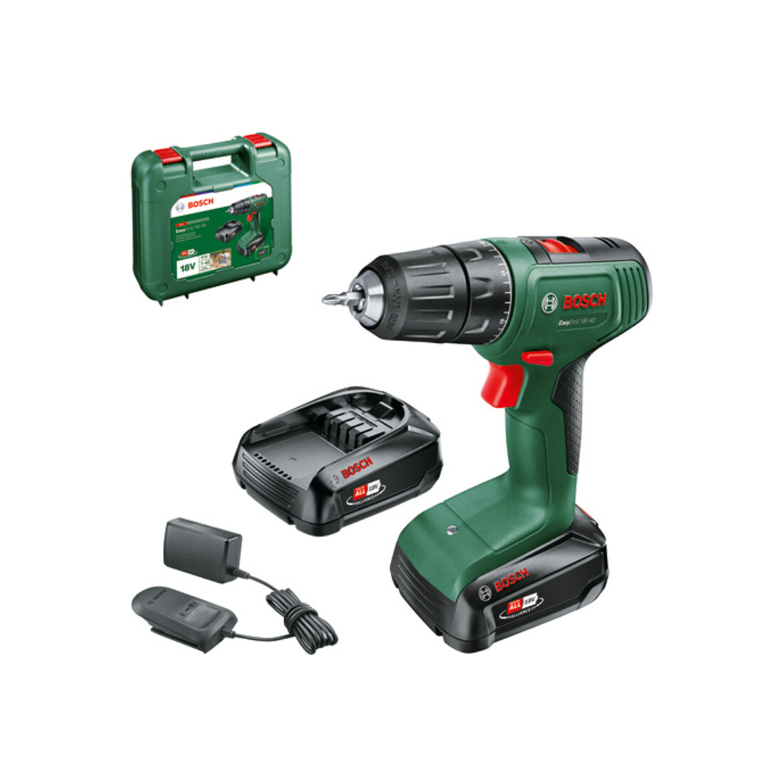 Perceuse-visseuse sans fil EasyDrill 18V-40 Bosch : 2 packs de batteries PBA 18V 1,5Ah W-A