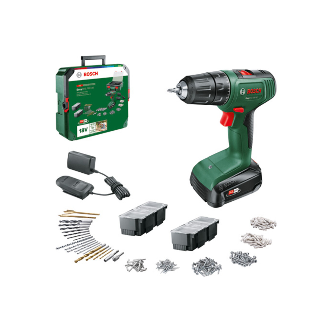 Perceuse-visseuse sans fil EasyDrill 18V-40 Bosch + SystemBox, 1 x batterie PBA 18V 1.5Ah