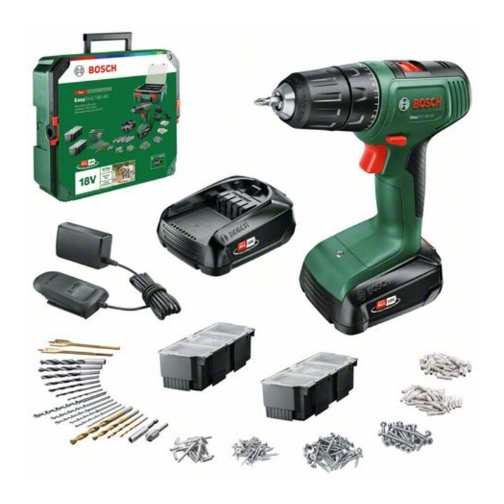 Perceuse-visseuse sans fil EasyDrill 18V-40 Bosch + SystemBox, 2 x batterie PBA 18V 1.5Ah