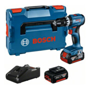 Perceuse-visseuse sans fil GSB 18V-45 Bosch, 2 batteries GBA 18V 3.0Ah, chargeur et L-BOXX