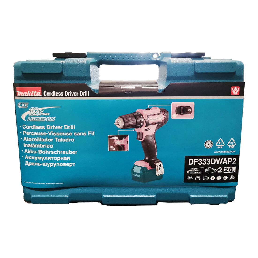 Perceuse-visseuse sans fil Makita CXT rose DF333DWAP2