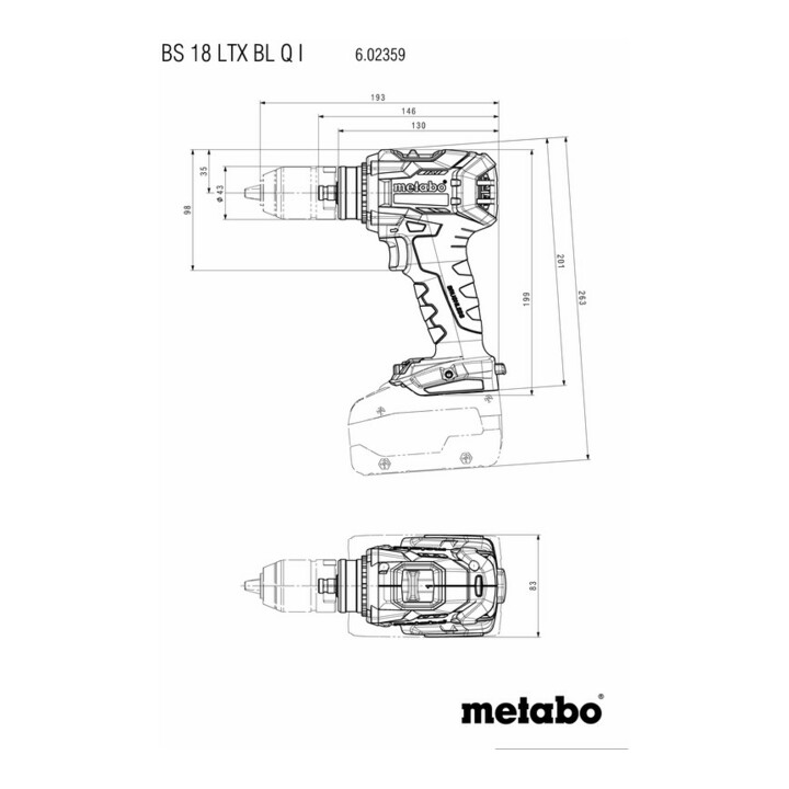 Perceuse-visseuse sans fil Metabo BS 18 LTX BL Q I Metabox