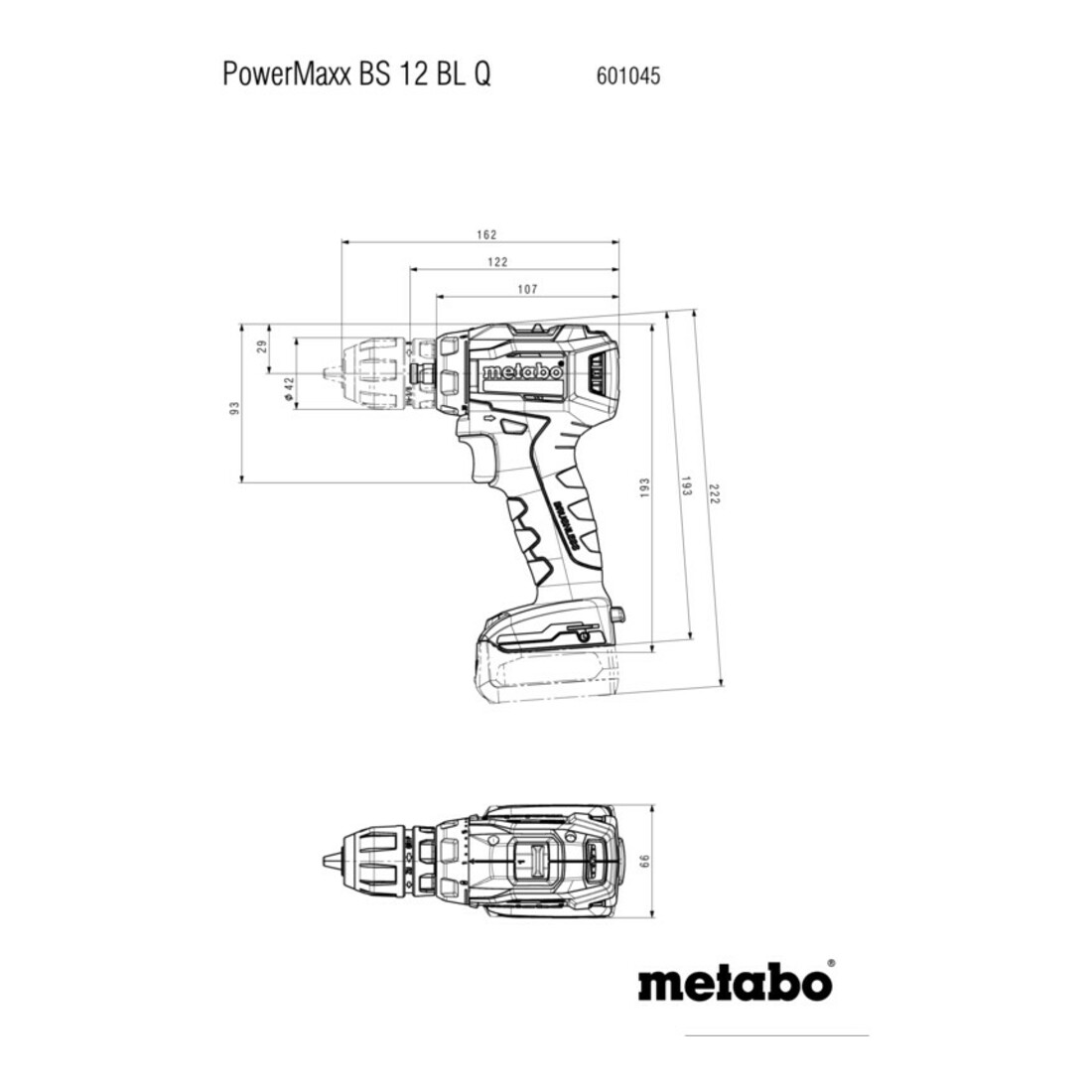 Perceuse-visseuse sans fil Metabo PowerMaxx BS 12 BL Q