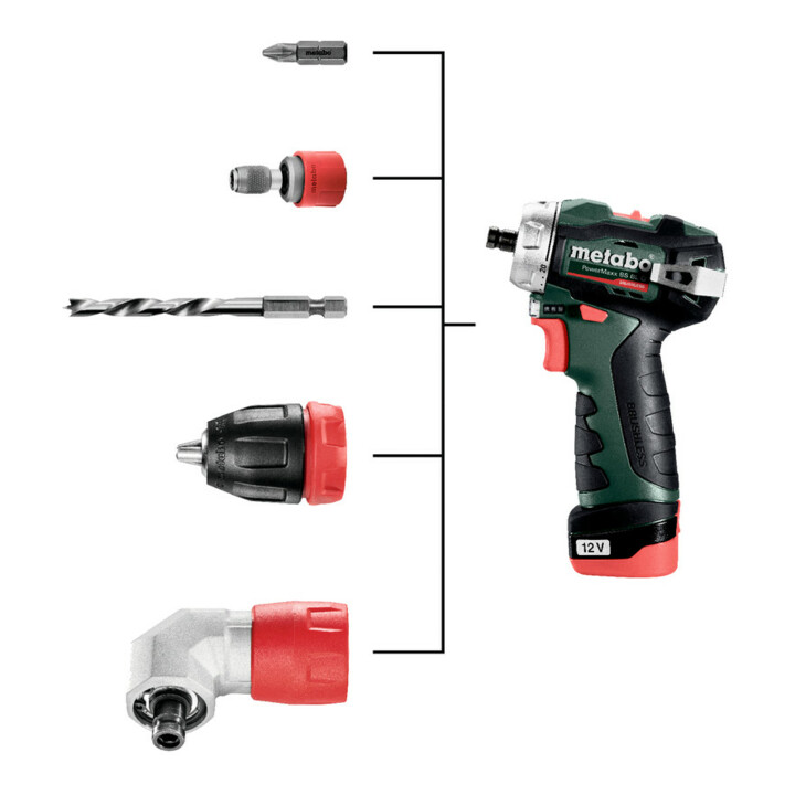 Perceuse-visseuse sans fil Metabo PowerMaxx BS BL Q, coffret en plastique ; 12V 2x2Ah Li-Power + LC 40