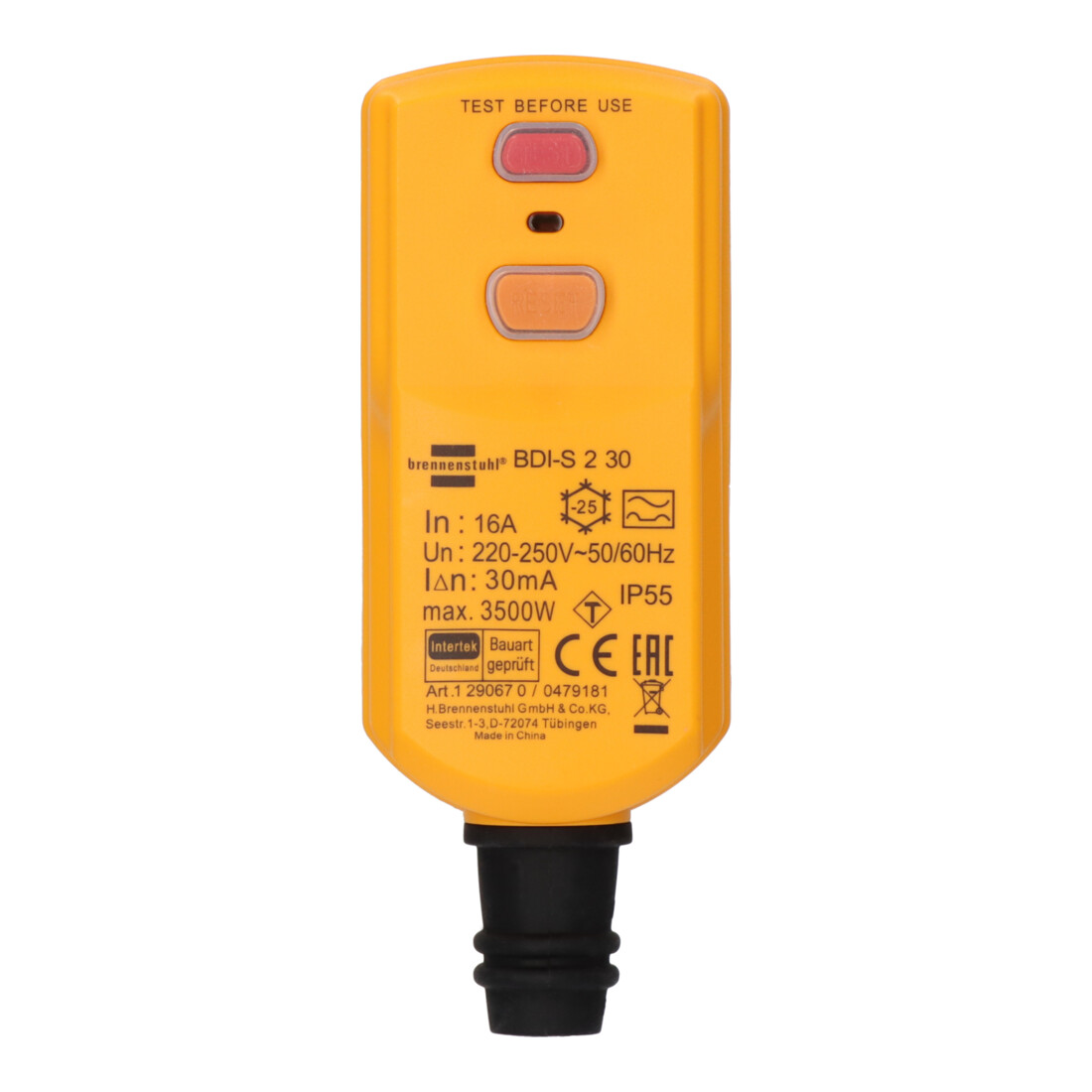 Personenschutz-Stecker BDI-S 2 30 IP55
