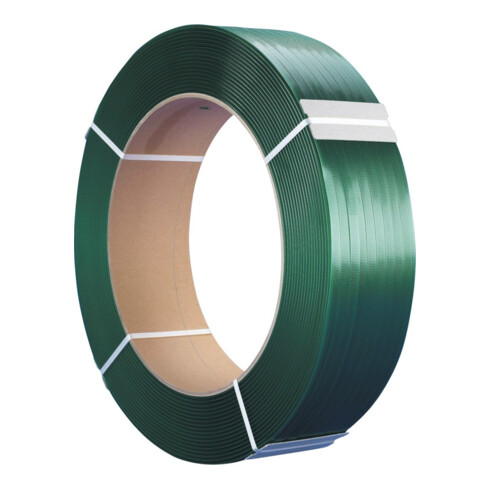 PET Bande plastique vert 15,5x0,65 mm, rouleau de 2000 m