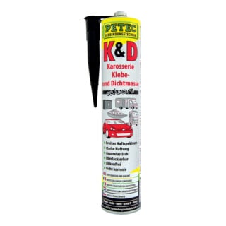 PETEC K+D Mastic colle et étanchéité carrosserie, noir, 310 ml
