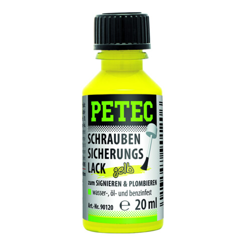 PETEC Schraubensicherungslack gelb, 20ml