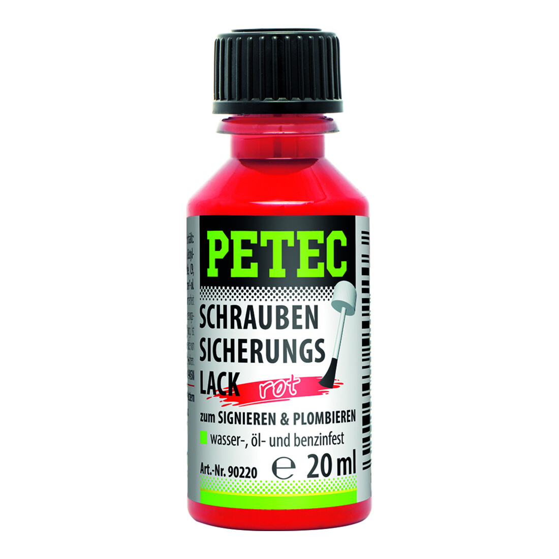PETEC Schraubensicherungslack rot, 20ml